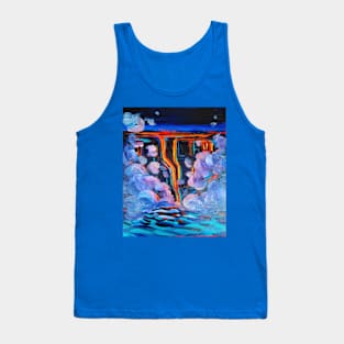 Lava Flowing Into The Ocean At Night Tank Top